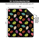 Glaze Donut Pattern Print Futon Protector