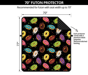 Glaze Donut Pattern Print Futon Protector