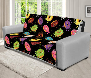 Glaze Donut Pattern Print Futon Protector