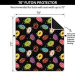 Glaze Donut Pattern Print Futon Protector