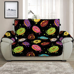 Glaze Donut Pattern Print Half Sofa Protector