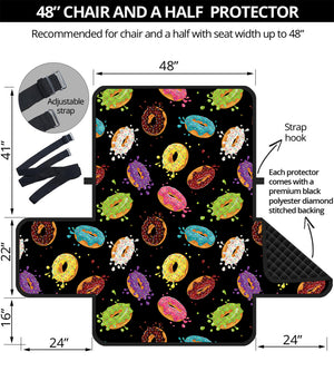 Glaze Donut Pattern Print Half Sofa Protector