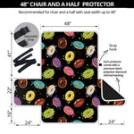 Glaze Donut Pattern Print Half Sofa Protector