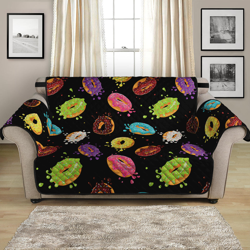 Glaze Donut Pattern Print Loveseat Protector