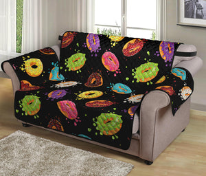 Glaze Donut Pattern Print Loveseat Protector