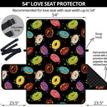 Glaze Donut Pattern Print Loveseat Protector