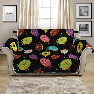 Glaze Donut Pattern Print Loveseat Protector