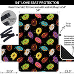 Glaze Donut Pattern Print Loveseat Protector