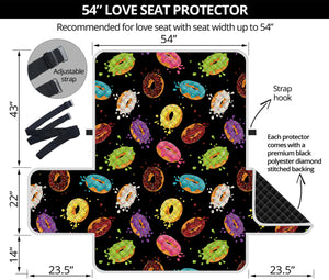 Glaze Donut Pattern Print Loveseat Protector