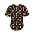 Glaze Donut Pattern Print Men's Baseball Jersey