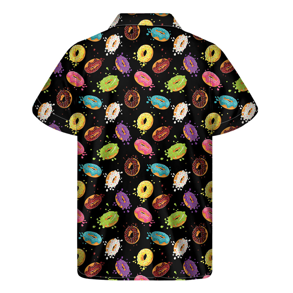 Glaze Donut Pattern Print Men's Short Sleeve Shirt