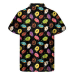 Glaze Donut Pattern Print Men's Short Sleeve Shirt