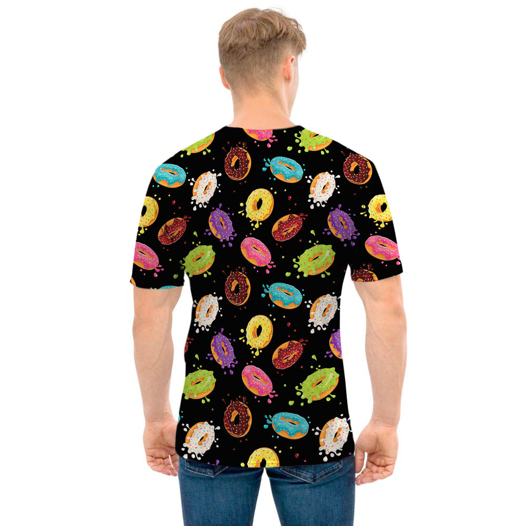 Glaze Donut Pattern Print Men's T-Shirt