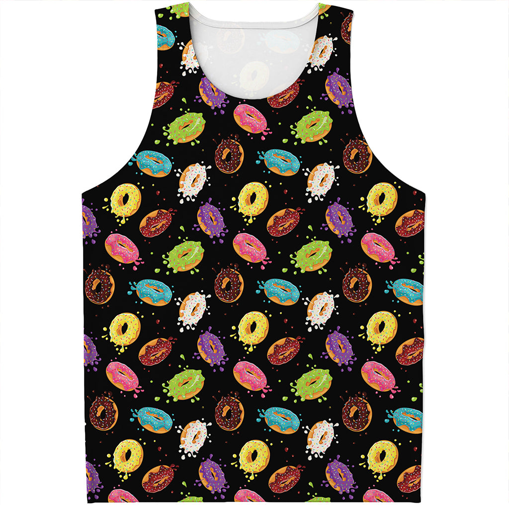 Glaze Donut Pattern Print Men's Tank Top