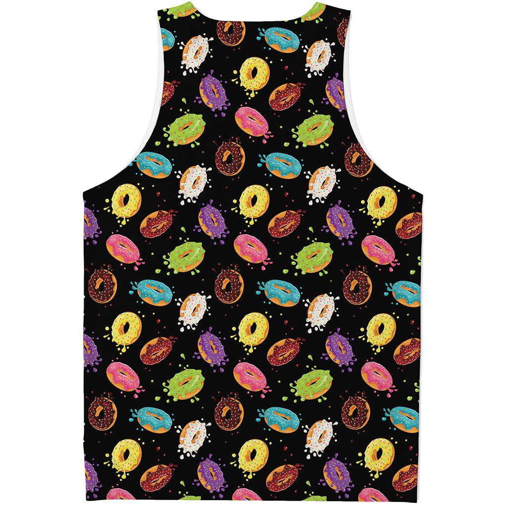 Glaze Donut Pattern Print Men's Tank Top