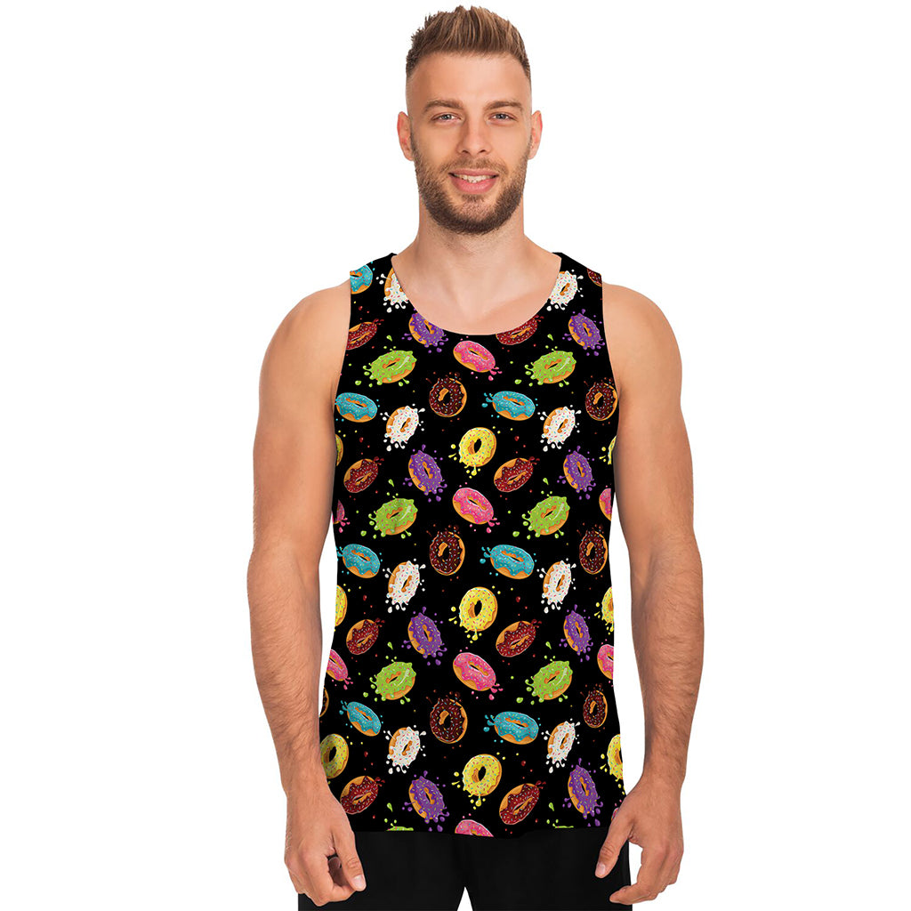 Glaze Donut Pattern Print Men's Tank Top