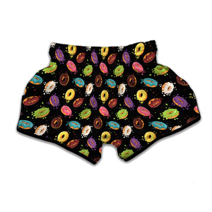 Glaze Donut Pattern Print Muay Thai Boxing Shorts