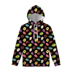 Glaze Donut Pattern Print Pullover Hoodie