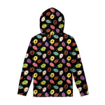 Glaze Donut Pattern Print Pullover Hoodie