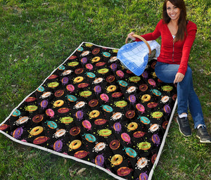 Glaze Donut Pattern Print Quilt