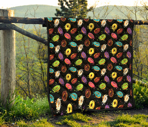 Glaze Donut Pattern Print Quilt