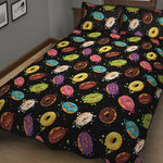 Glaze Donut Pattern Print Quilt Bed Set