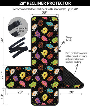 Glaze Donut Pattern Print Recliner Protector