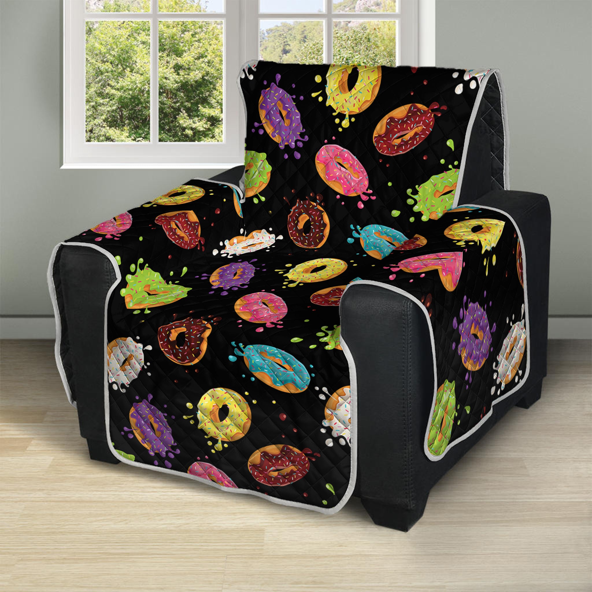 Glaze Donut Pattern Print Recliner Protector