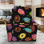 Glaze Donut Pattern Print Recliner Slipcover