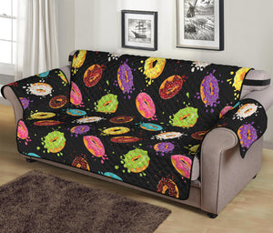 Glaze Donut Pattern Print Sofa Protector