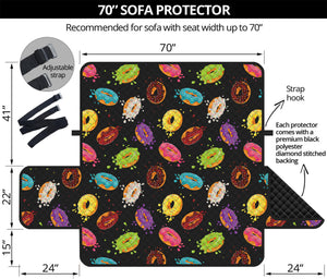 Glaze Donut Pattern Print Sofa Protector