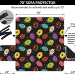 Glaze Donut Pattern Print Sofa Protector