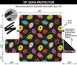 Glaze Donut Pattern Print Sofa Protector