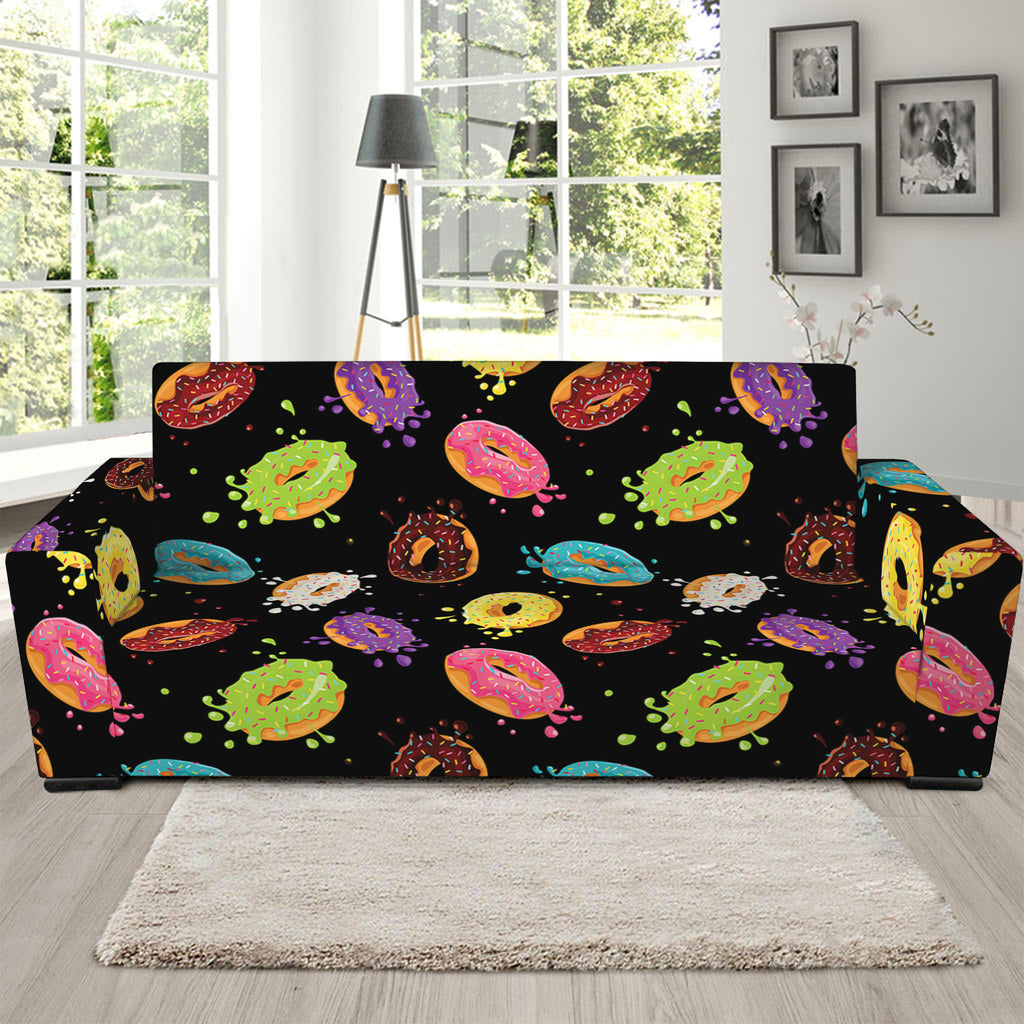 Glaze Donut Pattern Print Sofa Slipcover