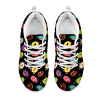 Glaze Donut Pattern Print White Sneakers