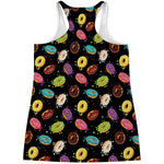 Glaze Donut Pattern Print Women's Racerback Tank Top