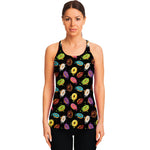 Glaze Donut Pattern Print Women's Racerback Tank Top