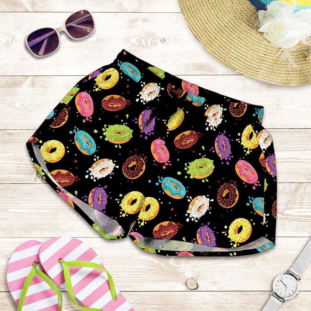 Glaze Donut Pattern Print Women's Shorts