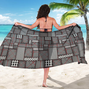 Glen Plaid Patchwork Pattern Print Beach Sarong Wrap