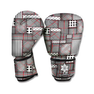 Glen Plaid Patchwork Pattern Print Boxing Gloves