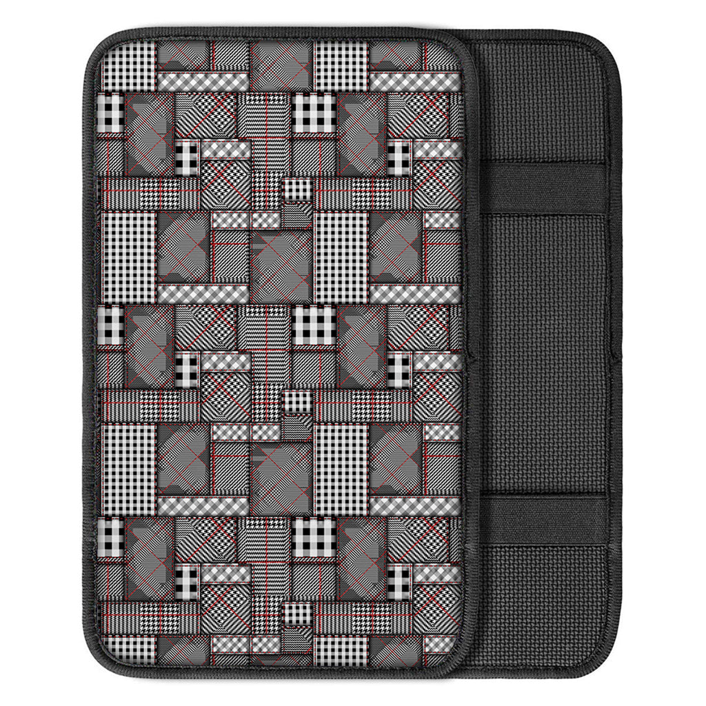 Glen Plaid Patchwork Pattern Print Car Center Console Cover