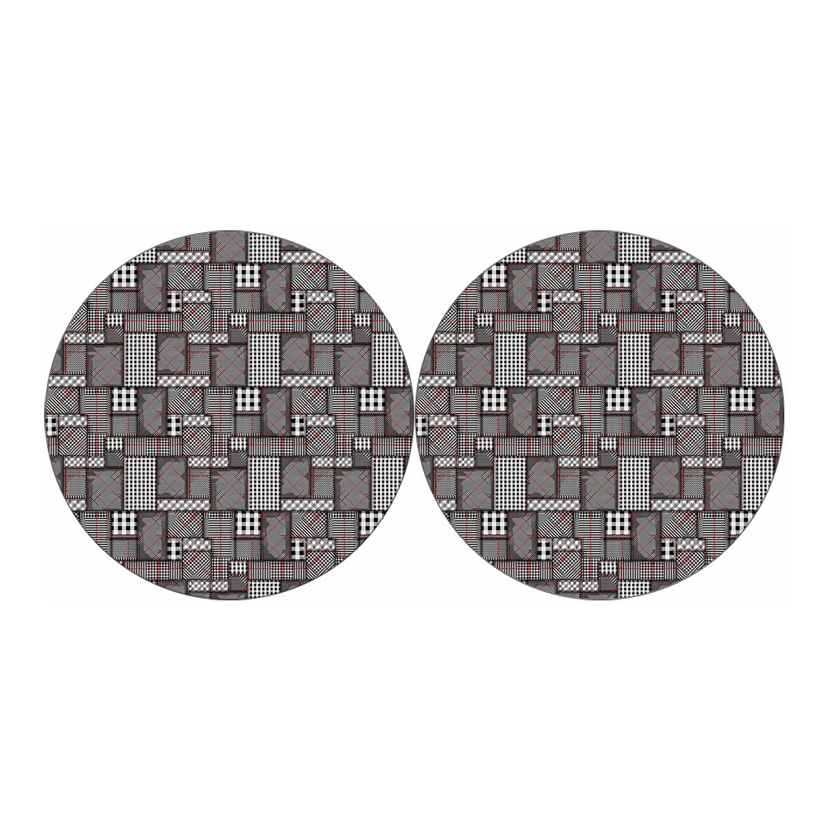 Glen Plaid Patchwork Pattern Print Car Coasters