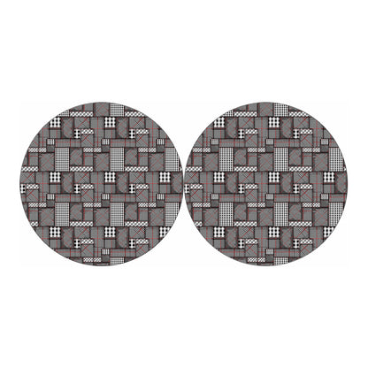 Glen Plaid Patchwork Pattern Print Car Coasters