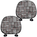 Glen Plaid Patchwork Pattern Print Car Headrest Covers