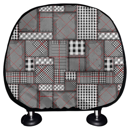 Glen Plaid Patchwork Pattern Print Car Headrest Covers