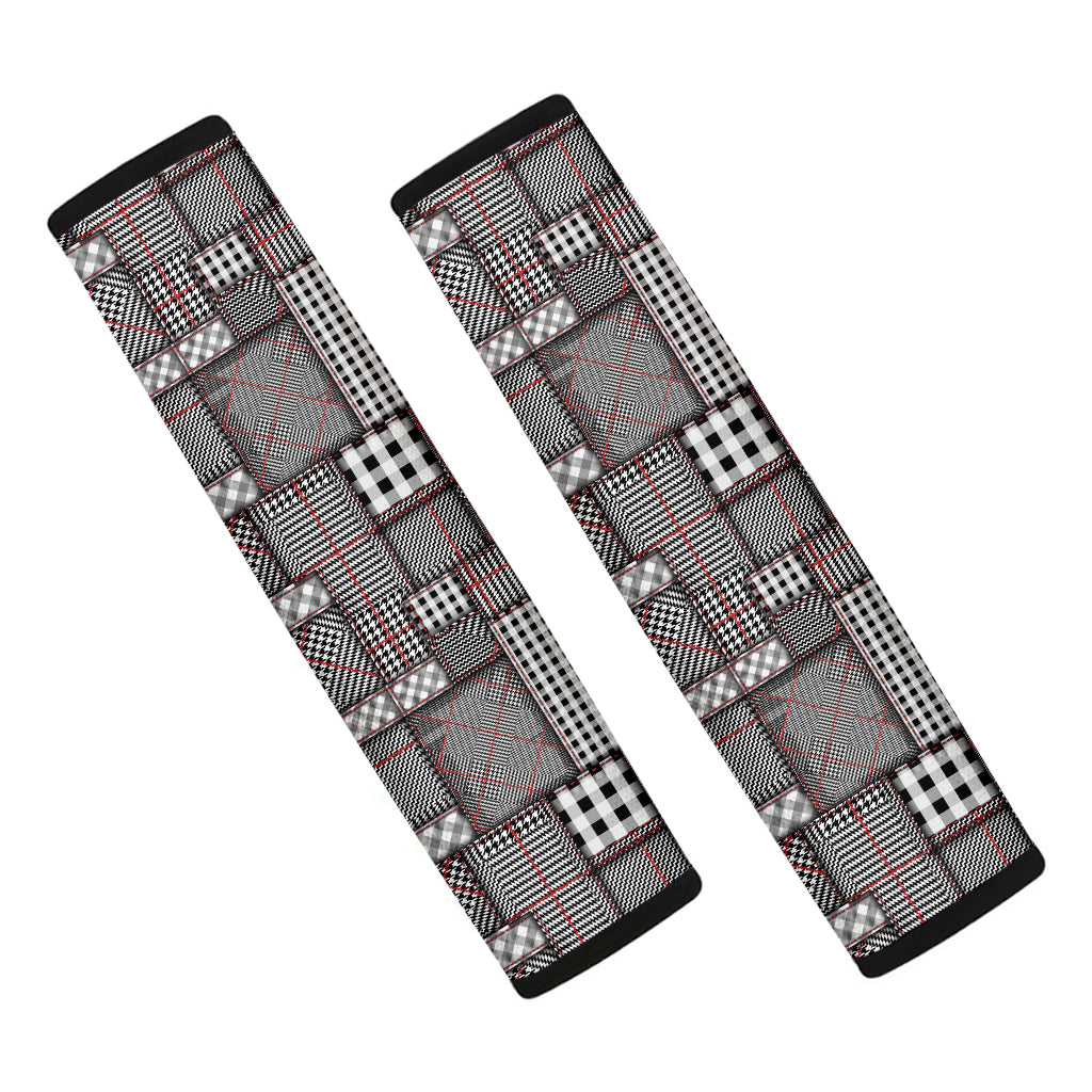 Glen Plaid Patchwork Pattern Print Car Seat Belt Covers