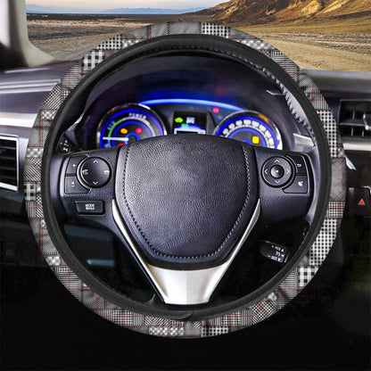 Glen Plaid Patchwork Pattern Print Car Steering Wheel Cover