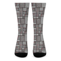 Glen Plaid Patchwork Pattern Print Crew Socks