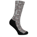 Glen Plaid Patchwork Pattern Print Crew Socks