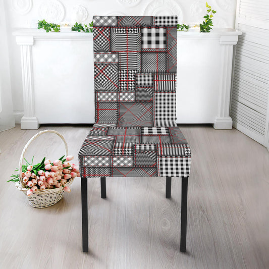 Glen Plaid Patchwork Pattern Print Dining Chair Slipcover